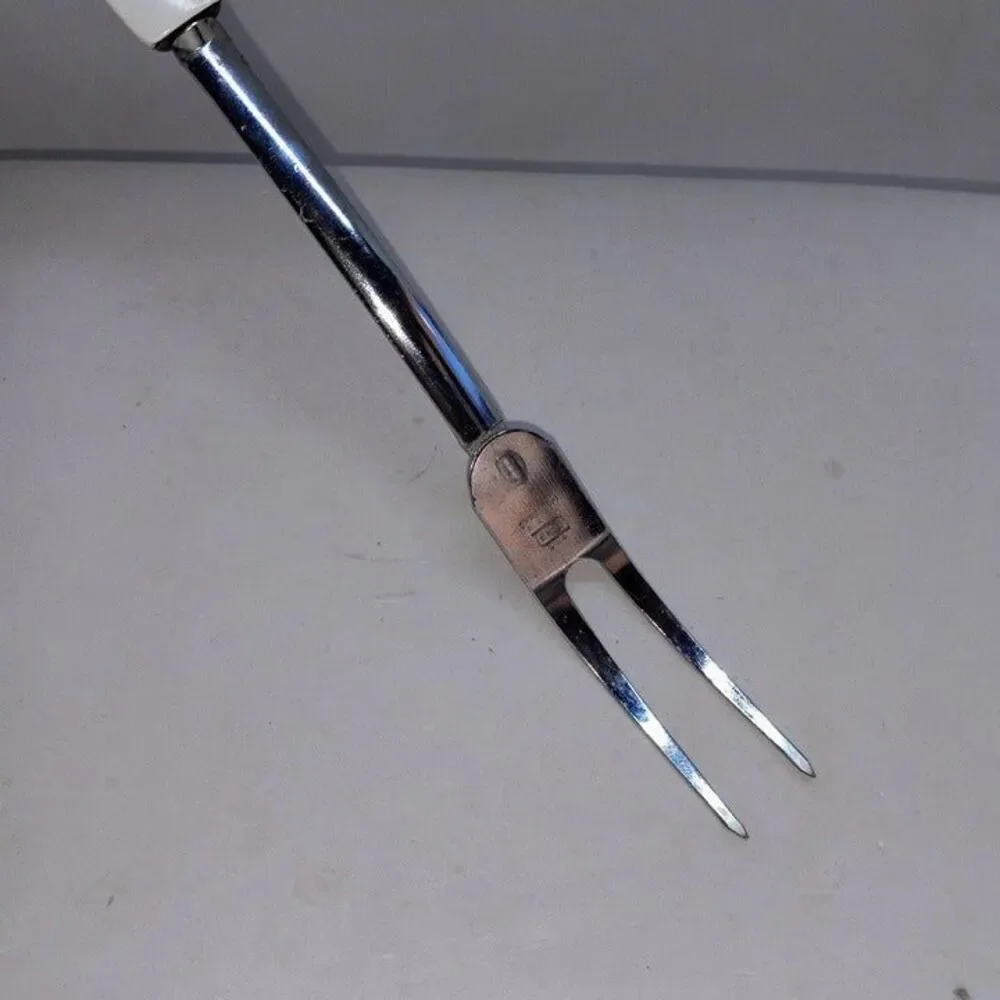 Ekco Blue Dutch Tulip Carving Fork-Chromium Plated Steel-Vintage-USA Made